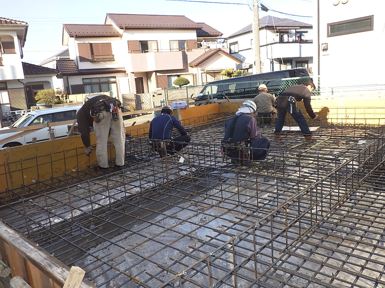 基礎鉄筋の組み立て